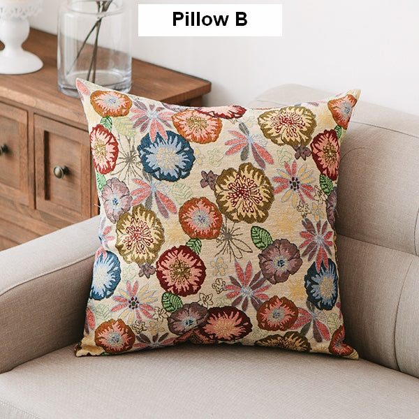 Geometric Pattern Chenille Throw Pillow for Couch, Bohemian Decorative Sofa Pillows, Decorative Throw Pillows for Living Room-Silvia Home Craft