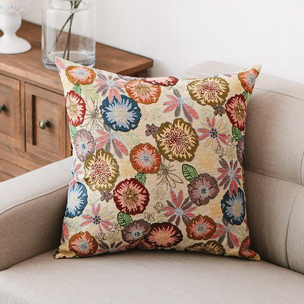 Geometric Pattern Chenille Throw Pillow for Couch, Bohemian Decorative Sofa Pillows, Decorative Throw Pillows for Living Room-Silvia Home Craft