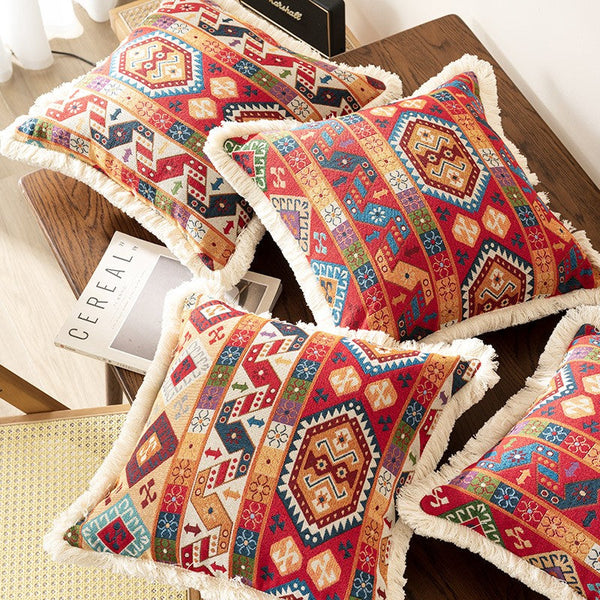 Bedroom Bohemian Decorative Sofa Pillows, Oriental Throw Pillow for Couch, Geometric Decorative Throw Pillows for Living Room (Copy)-Silvia Home Craft