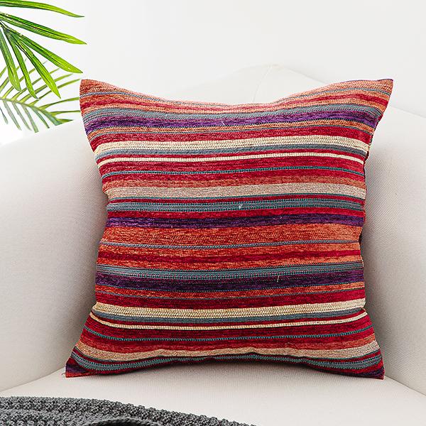 Oriental Throw Pillow for Couch, Bohemian Decorative Sofa Pillows, Geometric Pattern Chenille Throw Pillows-Silvia Home Craft