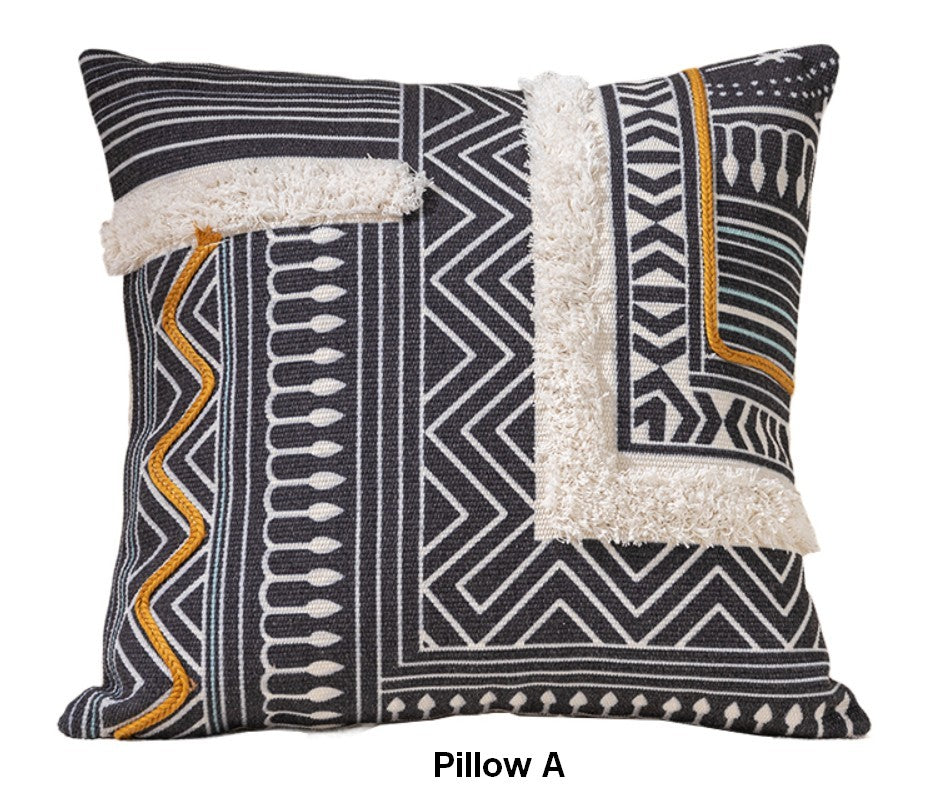 Bohemian Decorative Sofa Pillows for Bedroom, Decorative Square Pillow Covers, Geometric Pattern Decorative Pillow for Couch-Silvia Home Craft