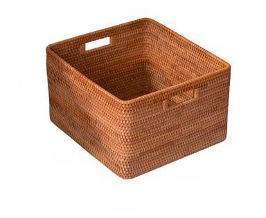 Oversized Rattan Storage Basket, Extra Large Rectangular Storage Basket for Clothes, Storage Baskets for Bathroom, Bedroom Storage Baskets-Silvia Home Craft