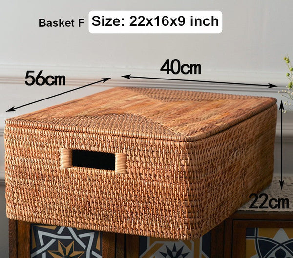 Storage Baskets for Toys, Rectangular Storage Basket for Shelves, Storage Basket with Lid, Storage Baskets for Bathroom, Storage Baskets for Clothes-Silvia Home Craft