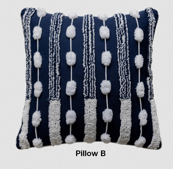 Modern Decorative Pillows for Bedroom, Decorative Pillow Covers, Blue Square Modern Decorative Pillows for Couch, Contemporary Modern Sofa Pillows-Silvia Home Craft