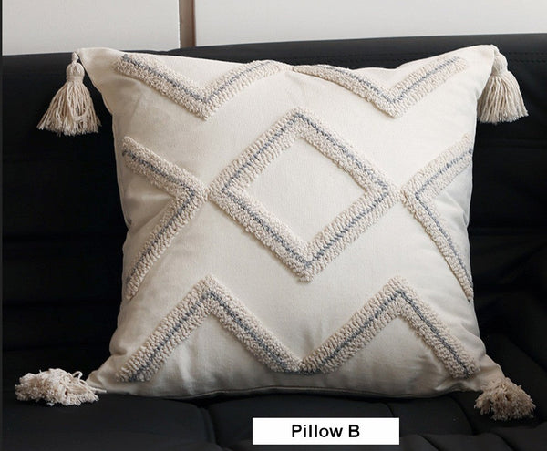 Modern Decorative Pillows for Interior Design, Decorative Pillows for Bedroom, Square Modern Throw Pillows for Couch, Contemporary Modern Sofa Pillow Covers-Silvia Home Craft