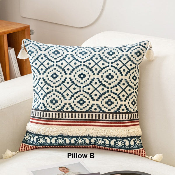 Contemporary Modern Pillow Covers, Square Pillows for Couch, Oriental Decorative Throw Pillows for Bedroom, Bohemian Decorative Sofa Pillows-Silvia Home Craft