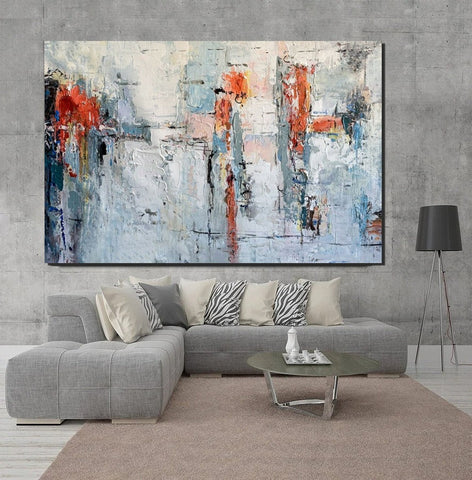 Abstract Acrylic Paintings for Living Room, Buy Paintings Online, Heavy Texture Canvas Art, Modern Contemporary Artwork-Silvia Home Craft