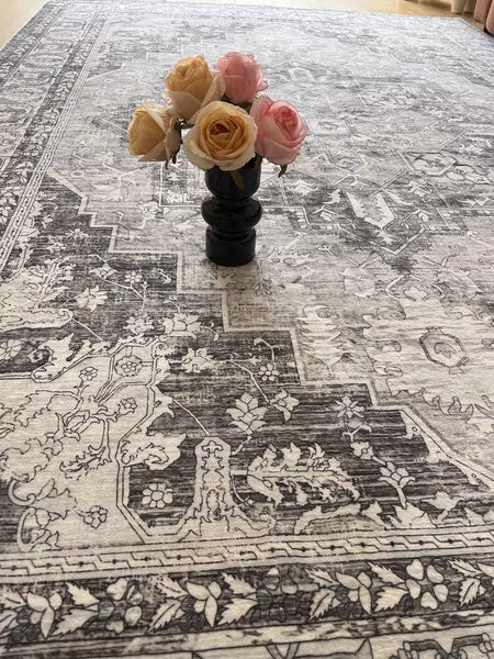 Gray Persain Rugs for Bedroom, Traditional Persian Rug, Vintage Area Rugs for Dining Room, Extra Large Vintage Persian Rugs, Oversized Area Rugs for Living Room-Silvia Home Craft