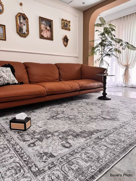 Gray Persain Rugs for Bedroom, Traditional Persian Rug, Vintage Area Rugs for Dining Room, Extra Large Vintage Persian Rugs, Oversized Area Rugs for Living Room-Silvia Home Craft