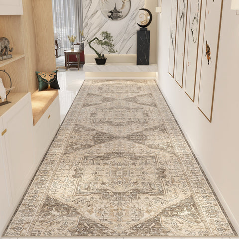 Washable Entryway Runner Rug Ideas, Bedside Runner Rugs, Non Slip Entrance Runner Rugs, Traditional Morocco Long Narrow Runner Rugs, Extra Long Hallway Runners-Silvia Home Craft