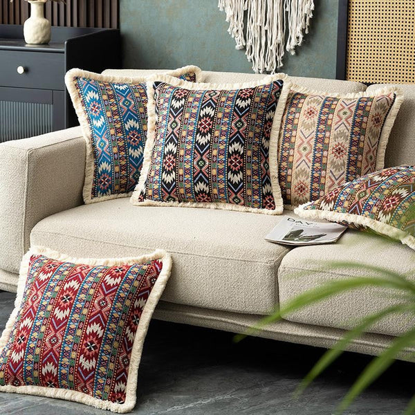 Unique Decorative Throw Pillows, Bohemian Decorative Sofa Pillows for Living Room, Extra Large Modern Geometric Pillows, Oriental Throw Pillow for Couch-Silvia Home Craft