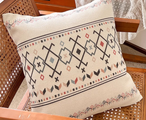 Decorative Sofa Pillow Covers, Decorative Throw Pillows for Dining Room, Bohemian Geometric Modern Pillows, Oriental Square Pillows for Couch-Silvia Home Craft