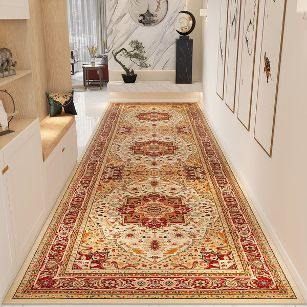 Traditional Colorful Persian Runner Rugs for Bedside, Extra Long Narrow Hallway Runners, Non Slip Entrance Runner Rugs, Washable Entryway Runner Rug Ideas, Kitchen Runner Rugs-Silvia Home Craft