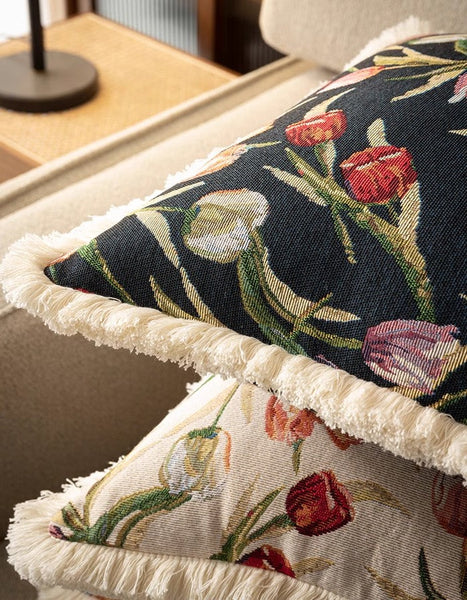 Tulip Flower Pillow Covers, Large Flower Decorative Pillows for Bedroom, Decorative Sofa Pillows for Couch, Farmhouse Decorative Pillows-Silvia Home Craft