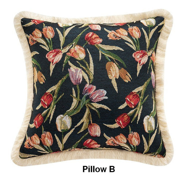 Tulip Flower Pillow Covers, Large Flower Decorative Pillows for Bedroom, Decorative Sofa Pillows for Couch, Farmhouse Decorative Pillows-Silvia Home Craft