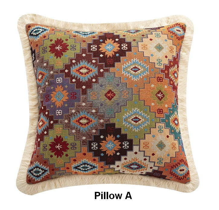 Bohemian Decorative Sofa Pillows for Living Room, Flower Decorative Pillows for Bedroom, Extra Large Modern Geometric Pillows-Silvia Home Craft