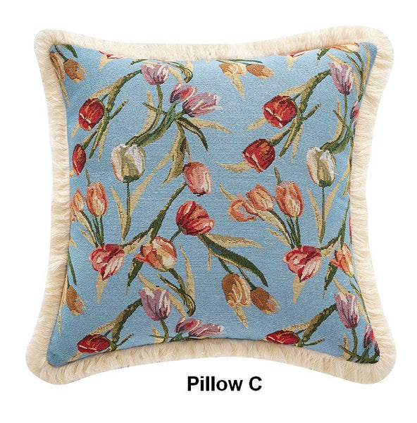 Tulip Flower Pillow Covers, Large Flower Decorative Pillows for Bedroom, Decorative Sofa Pillows for Couch, Farmhouse Decorative Pillows-Silvia Home Craft