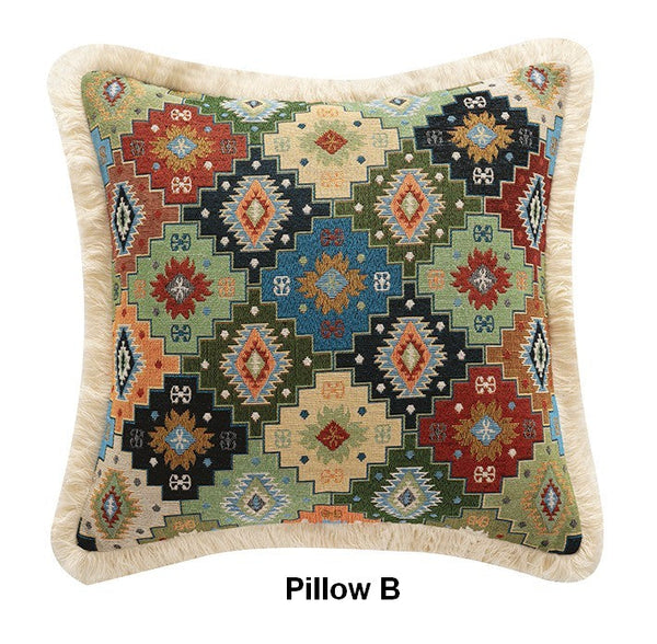 Bohemian Decorative Sofa Pillows for Living Room, Flower Decorative Pillows for Bedroom, Extra Large Modern Geometric Pillows-Silvia Home Craft