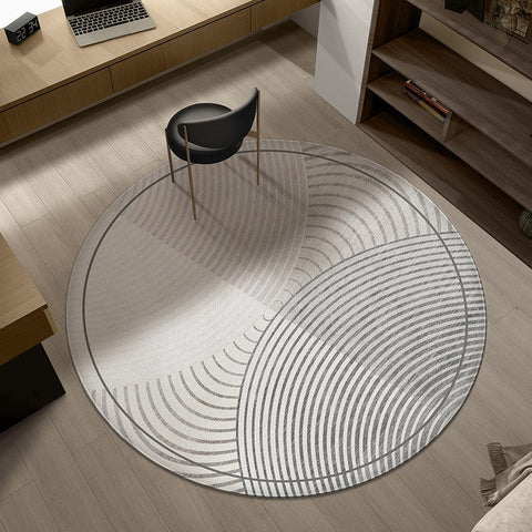 Circular Area Rugs for Bedroom, Modern Rugs for Dining Room, Abstract Contemporary Round Rugs under Chairs, Geometric Modern Rugs for Living Room-Silvia Home Craft