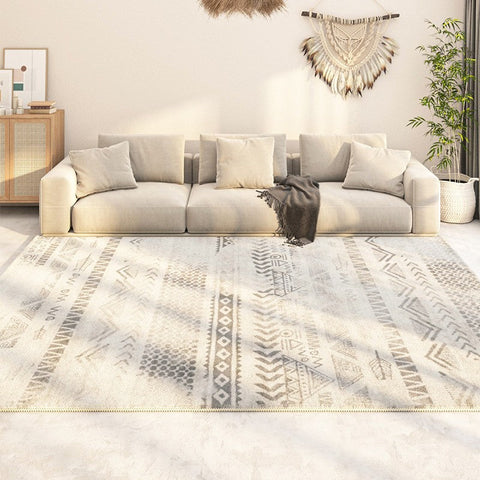 Hallway Modern Runner Rugs, Modern Runner Rugs Next to Bed, Contemporary Rug Ideas for Living Room, Extra Large Modern Rugs for Dining Room-Silvia Home Craft