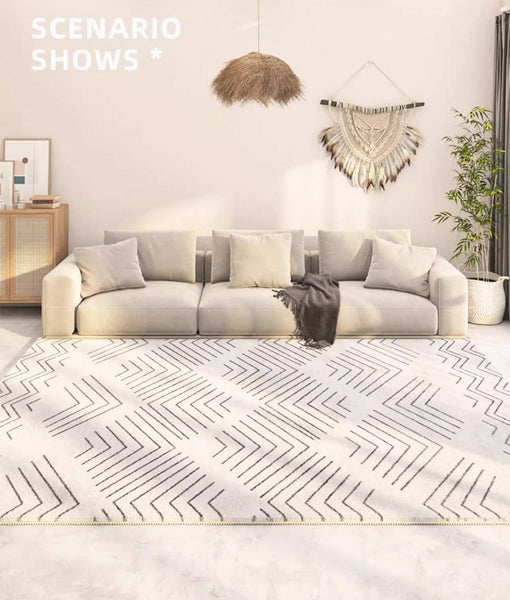 Contemporary Rug Ideas for Living Room, Entryway Modern Runner Rugs, Modern Runner Rugs Next to Bed, Extra Large Modern Rugs for Dining Room-Silvia Home Craft