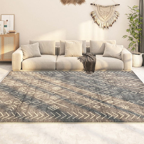 Morocco Contemporary Rug Ideas for Living Room, Hallway Modern Runner Rugs, Modern Runner Rugs Next to Bed, Large Modern Rugs for Dining Room-Silvia Home Craft