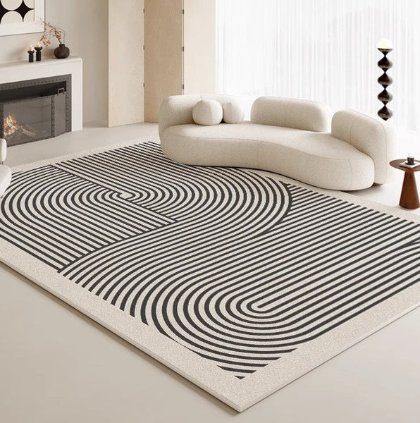 Abstract Contemporary Modern Rugs, Geometric Contemporary Rugs Next to Bed, Modern Rugs for Living Room, Modern Rugs for Dining Room-Silvia Home Craft