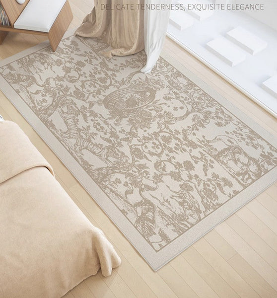 Thick Soft Rugs under Coffee Table, Contemporary Modern Rugs for Living Room, French Style Modern Rugs for Interior Design, Modern Rugs for Dining Room-Silvia Home Craft