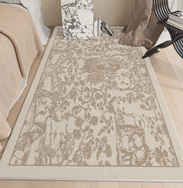 Thick Soft Rugs under Coffee Table, Contemporary Modern Rugs for Living Room, French Style Modern Rugs for Interior Design, Modern Rugs for Dining Room-Silvia Home Craft