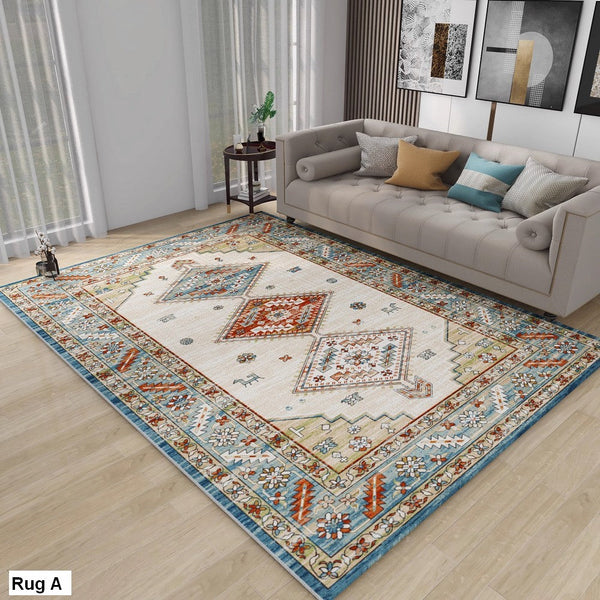 Vintage Area Rugs for Dining Room, Morocco Area Rugs for Living Room, Traditional Persain Rugs for Bedroom, Traditional Colorful Persian Rugs-Silvia Home Craft