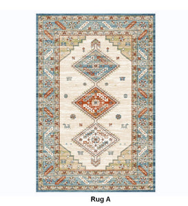 Living Room Vintage Area Rugs, Morocco Area Rugs for Dining Room, Traditional Persain Rugs for Bedroom, Traditional Colorful Persian Rugs-Silvia Home Craft