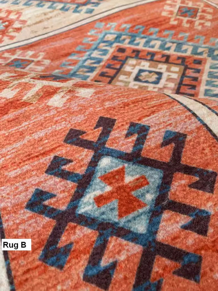 Vintage Area Rugs for Dining Room, Morocco Area Rugs for Living Room, Traditional Persain Rugs for Bedroom, Traditional Colorful Persian Rugs-Silvia Home Craft