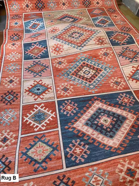 Vintage Area Rugs for Dining Room, Morocco Area Rugs for Living Room, Traditional Persain Rugs for Bedroom, Traditional Colorful Persian Rugs-Silvia Home Craft