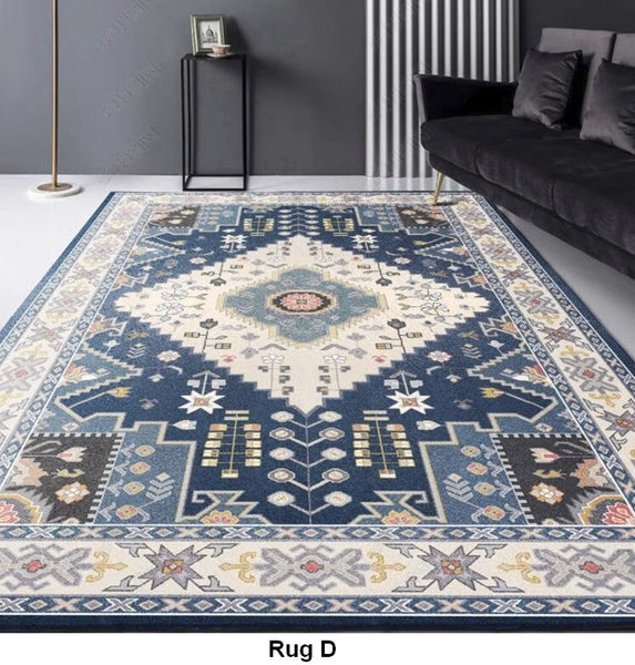 Vintage Area Rugs for Dining Room, Morocco Area Rugs for Living Room, Traditional Persain Rugs for Bedroom, Traditional Colorful Persian Rugs-Silvia Home Craft