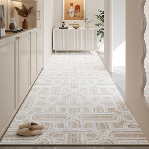 Modern Long Hallway Runners, Extra Long Narrow Runner Rugs, Easy Care Entrance Hallway Runners, Long Hallway Runners, Entryway Runner Rug Ideas, Washable Kitchen Runner Rugs-Silvia Home Craft