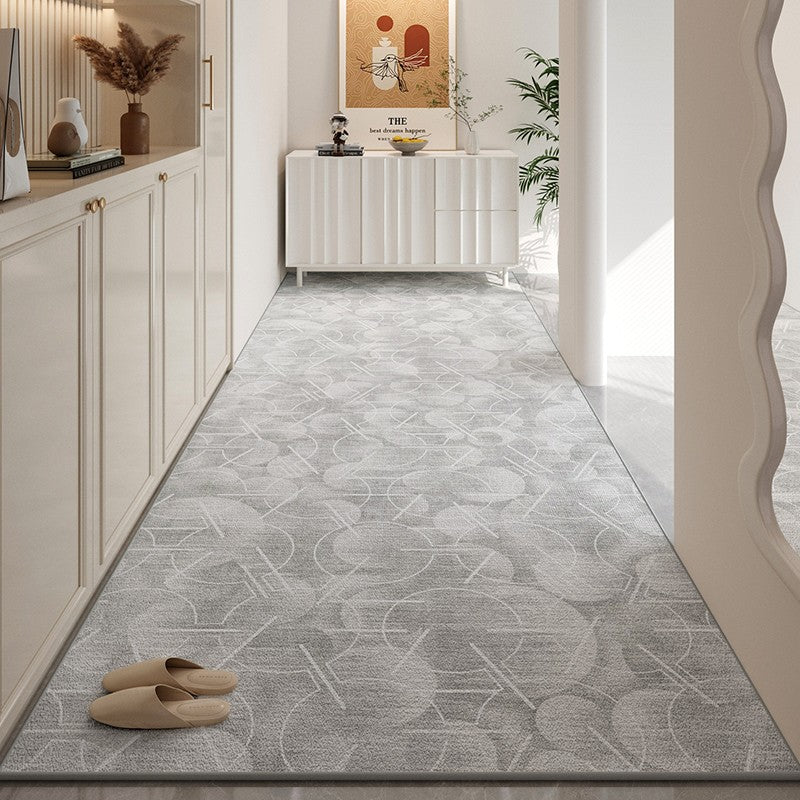 Gray Long Narrow Runner Rugs, Long Hallway Runners, Contepmorary Modern Long Hallway Runners, Entrance Hallway Runners, Entryway Runner Rug Ideas-Silvia Home Craft