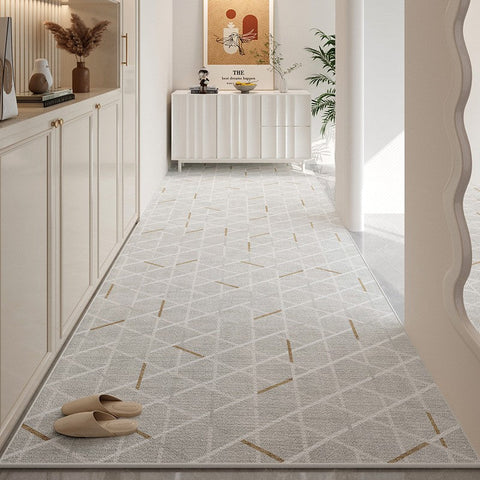 Contepmorary Modern Long Hallway Runners, Extra Long Hallway Runners, Long Narrow Runner Rugs, Entrance Hallway Runners, Non Slip Entryway Runner Rug Ideas-Silvia Home Craft