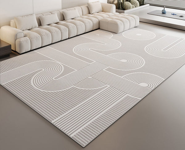 Modern Rugs for Dining Room, Large Modern Rugs for Bedroom, Simple Large Modern Rugs for Living Room, Abstract Geometric Modern Rugs-Silvia Home Craft