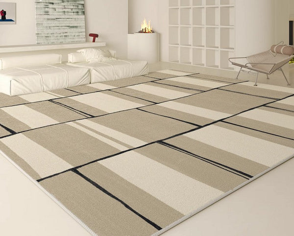 Modern Area Rug for Living Room, Contemporary Soft Rugs under Sofa, Bedroom Modern Floor Rugs, Large Area Rugs for Office-Silvia Home Craft