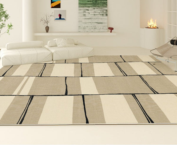 Bedroom Modern Floor Rugs, Modern Area Rug for Living Room, Contemporary Soft Rugs under Sofa, Large Area Rugs for Office-Silvia Home Craft