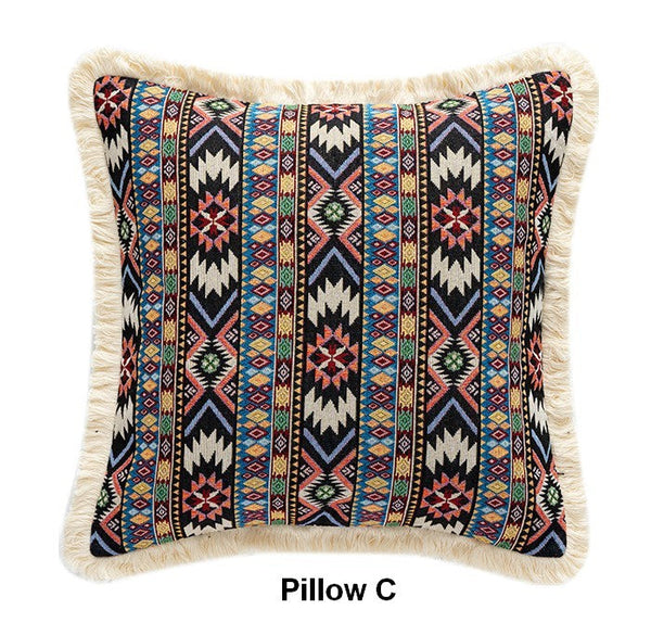 Unique Decorative Throw Pillows, Bohemian Decorative Sofa Pillows for Living Room, Extra Large Modern Geometric Pillows, Oriental Throw Pillow for Couch-Silvia Home Craft