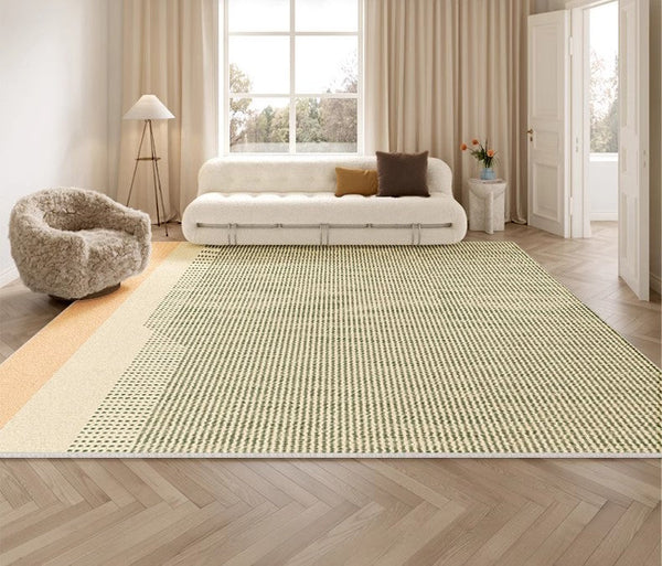 Living Room Modern Rug Ideas, Bedroom Floor Rugs, Contemporary Abstract Rugs for Dining Room, Green Abstract Rugs for Living Room-Silvia Home Craft