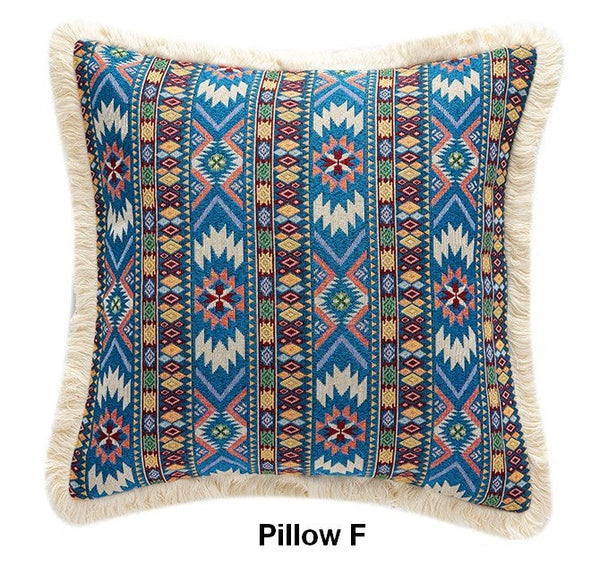 Bedroom Decorative Throw Pillows, Bohemian Decorative Sofa Pillows for Living Room, Extra Large Modern Geometric Pillows, Oriental Throw Pillow for Couch-Silvia Home Craft