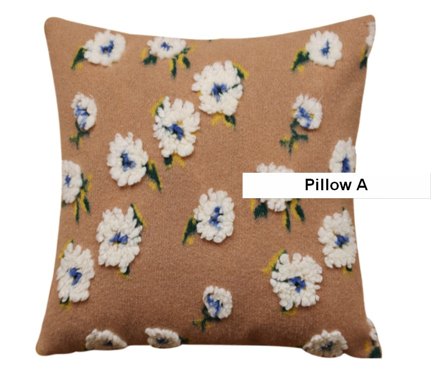 Square Modern Throw Pillows for Couch, Contemporary Modern Sofa Pillows, Flower Decorative Pillow Covers, Decorative Pillows for Bedroom-Silvia Home Craft