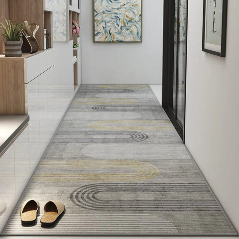 Modern Long Hallway Runners, Stain-resistant Non Slip Kitchen Runner Rugs, Washable Entryway Runner Rugs, Long Hallway Runners, Extra Long Narrow Runner Rugs, Entrance Hallway Grey Runners-Silvia Home Craft