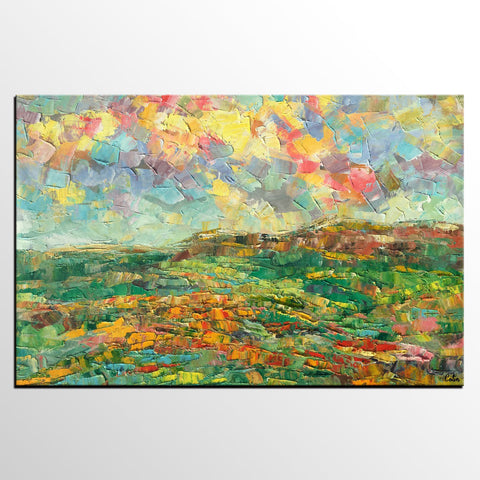 Abstract Mountain Painting, Mountain Landscape Painting, Custom Original Painting Painting on Canvas, Heavy Texture Paintings-Silvia Home Craft