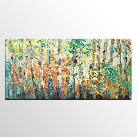 Autumn Tree Painting, Original Oil Paintings for Sale, Custom Landscape Painting on Canvas, Buy Paintings Online-Silvia Home Craft