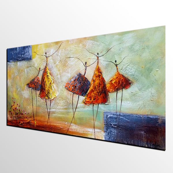 Ballet Dancer Painting, Dancing Painting, Heavy Texture Painting, Custom Large Painting for Sale, Paintings for Bedroom, Buy Wall Art Online-Silvia Home Craft