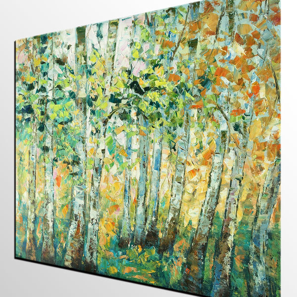 Landscape Painting, Autumn Tree Painting, Original Wall Art, Custom Large Canvas Art, Original Artwork, Canvas Oil Painting-Silvia Home Craft