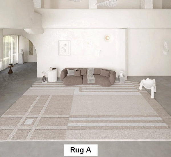 Modern Rug Ideas for Bedroom, Geometric Modern Rug Placement Ideas for Living Room, Contemporary Area Rugs for Dining Room-Silvia Home Craft